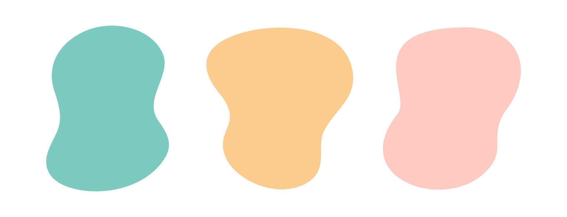 Color liquid organic blob shapes, pastel irregular random forms, fluid silhouette, simple smooth ink stain. Highlight for social media stories vector