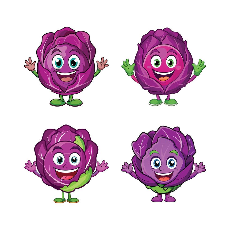 Cheerful Radicchio- Vegetable Character vector