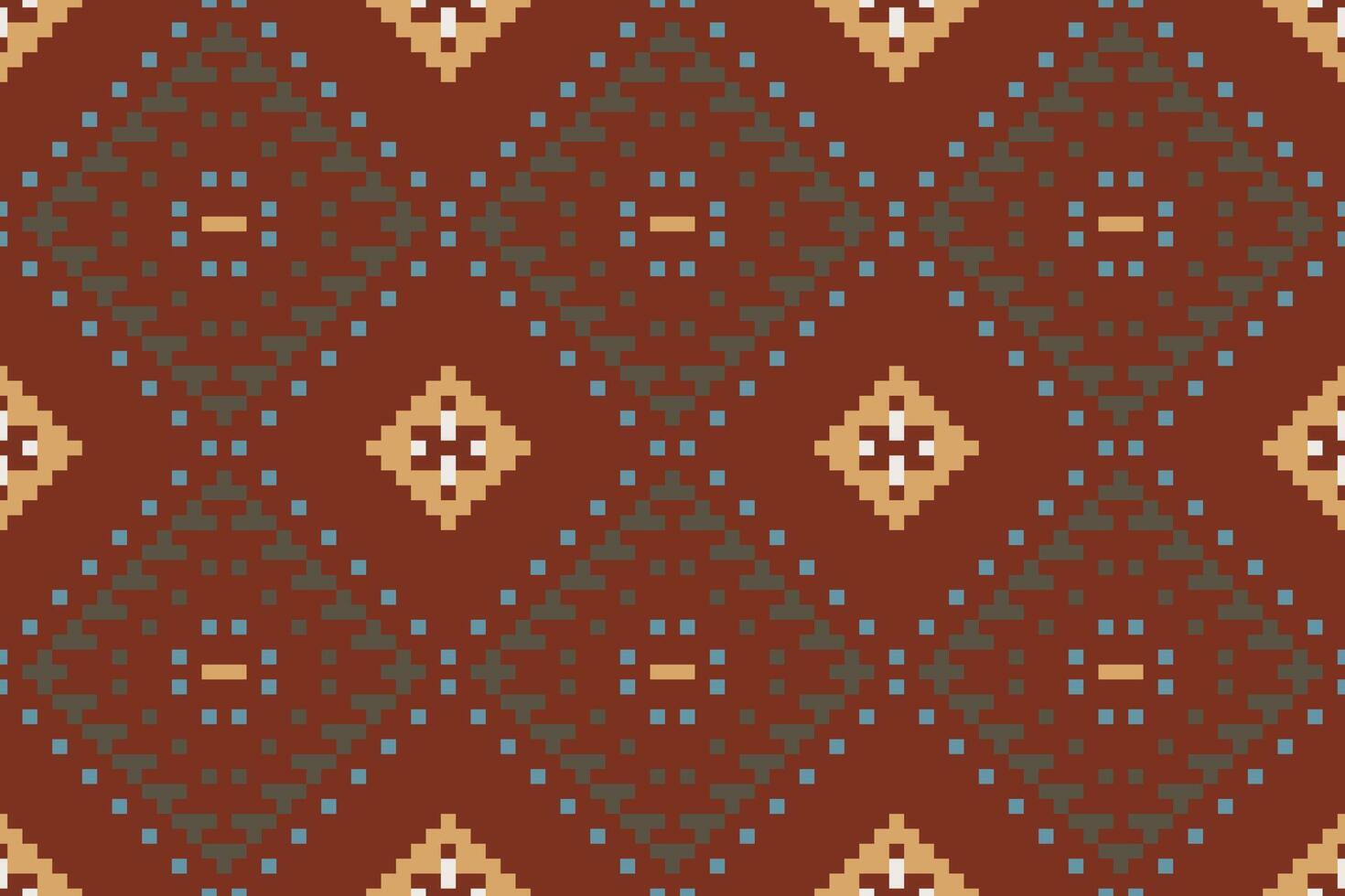 Native Traditional Granny Square Patternfolk Embroidery, Aztec Geometric Ornament Print. Design for Carpet, Wallpaper, Clothing, Wrapping, Fabric vector