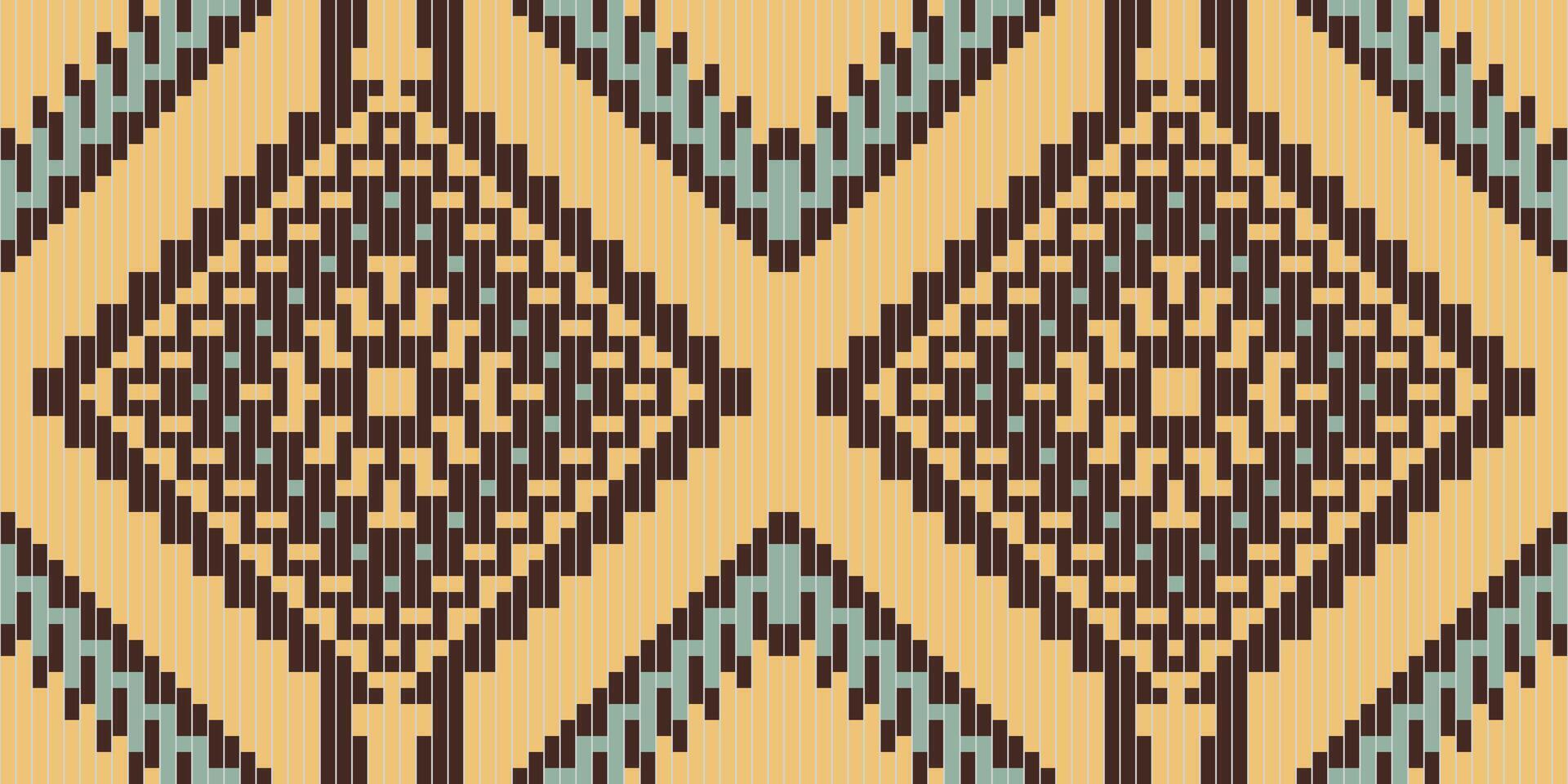 Knit Arabic Pattern Wallpaperfolk Embroidery, Aztec Geometric Ornament Print. Design for Carpet, Wallpaper, Clothing, Wrapping, Fabric vector