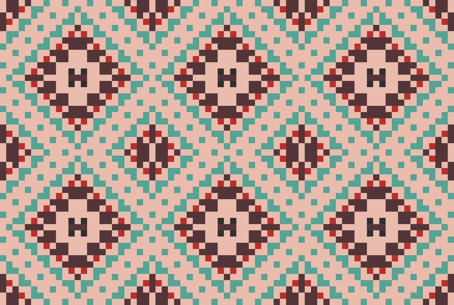 Boho Arabic Pattern Backgroundfolk Embroidery, Aztec Geometric Ornament Print. Design for Carpet, Wallpaper, Clothing, Wrapping, Fabric vector