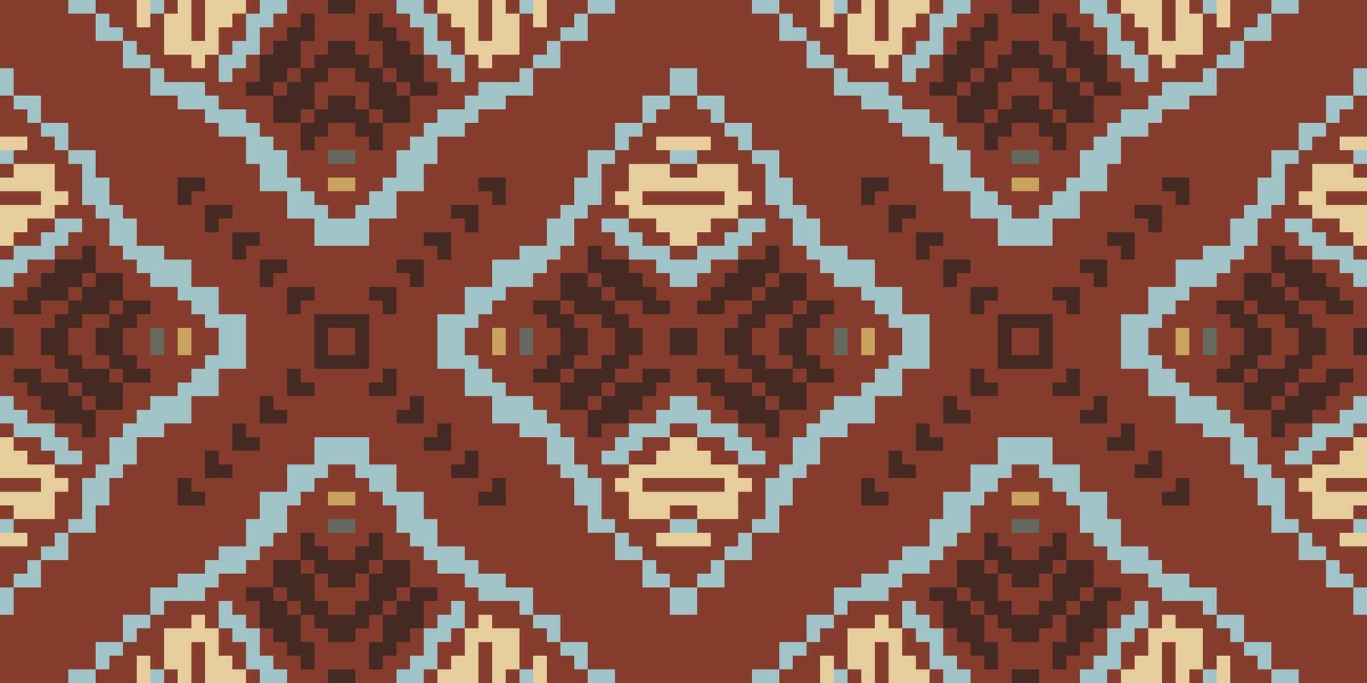 Tribal Abstract Geometric Pattern With Stripes Linesfolk Embroidery, Aztec Geometric Ornament Print. Design for Carpet, Wallpaper, Clothing, Wrapping, Fabric vector