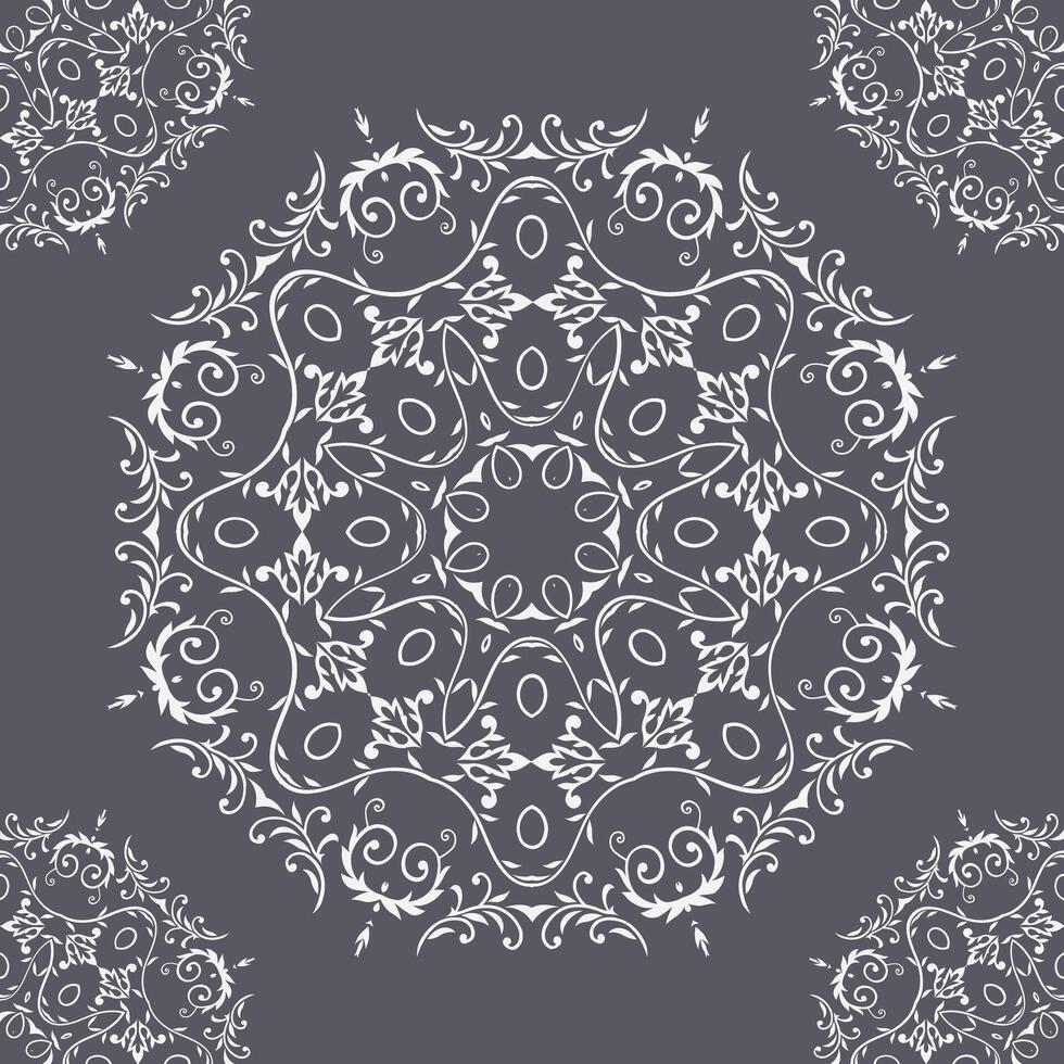 Damask Flower Geometry Arabic Pattern Wallpaperfolk Embroidery, Aztec Ornament Print. Design for Carpet, Wallpaper, Clothing, Wrapping, Fabric vector