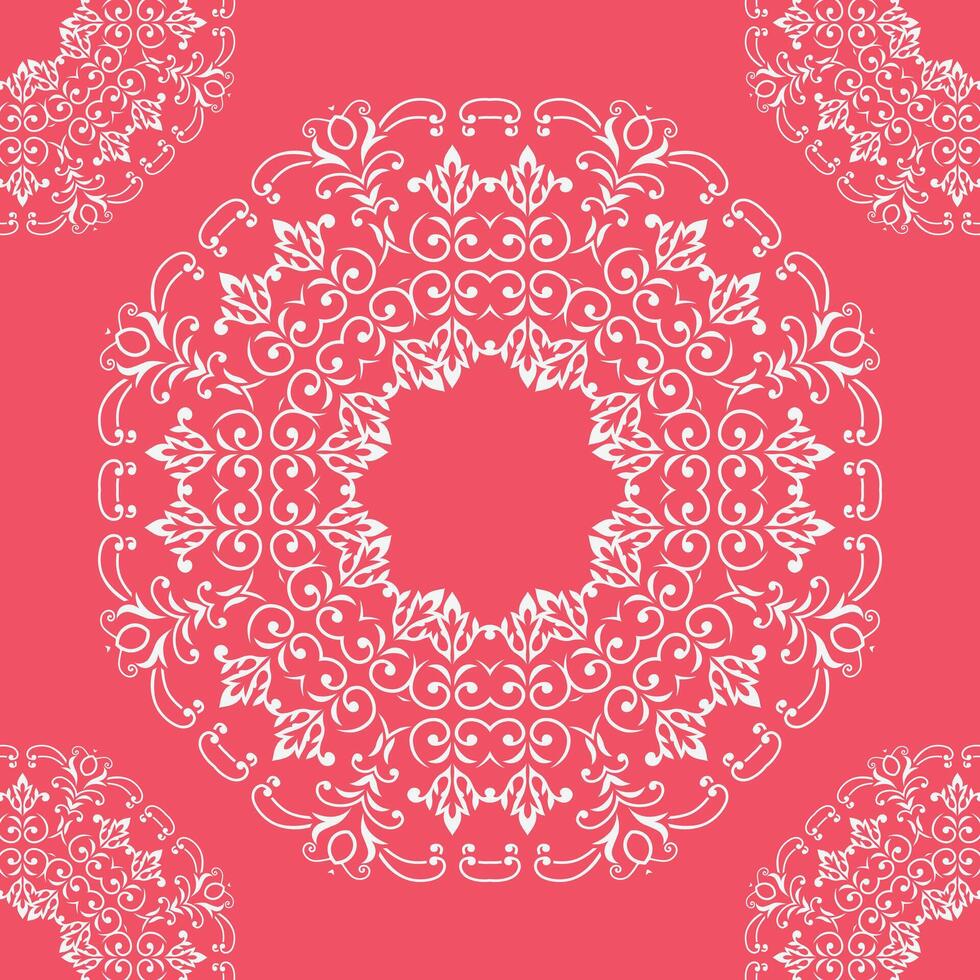 Damask Colour Carpet Geometric Ethnic Pattern Design Folk Embroidery, Aztec Ornament Print. Design for Carpet, Wallpaper, Clothing, Wrapping, Fabric vector