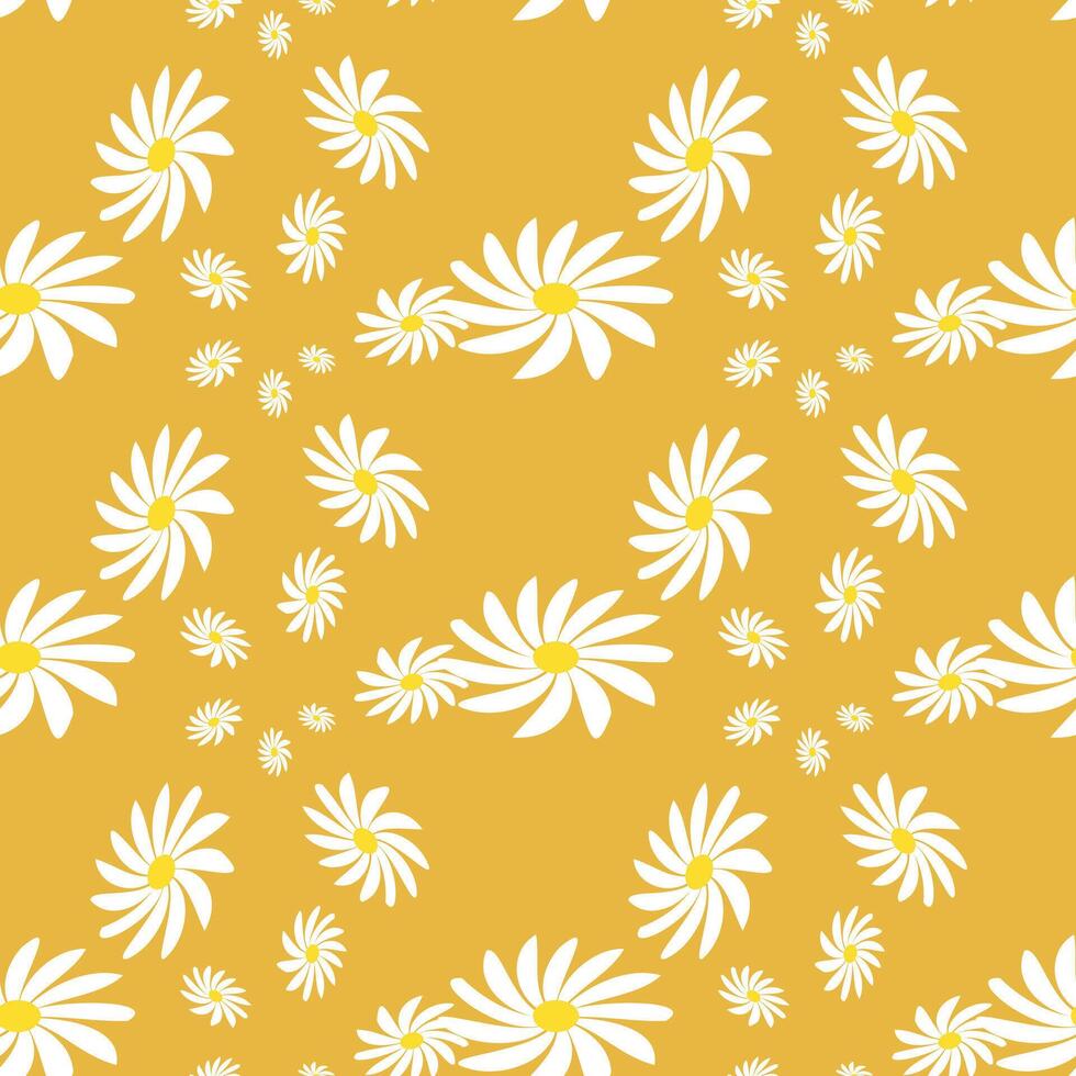 Simple Daisy Pattern Printable. Retro Vibrant Visual Perfect for Seasonal Designs and Nature Inspired Projects vector