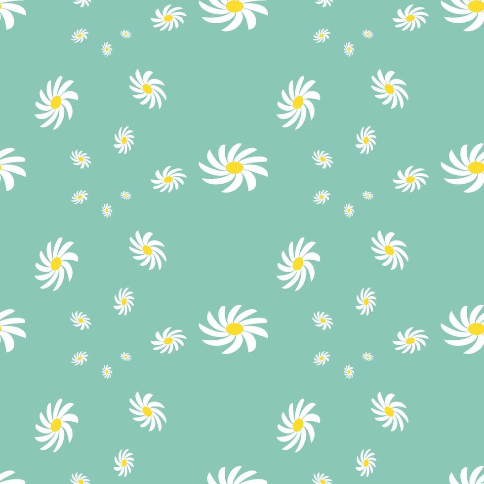 Modern Daisy Flower Seamless Pattern. Vintage Vibrant Visual Perfect for Seasonal Designs and Nature Inspired Projects vector