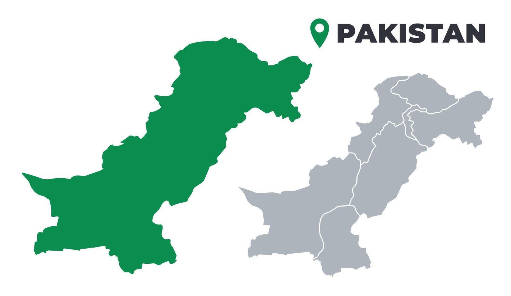 Pakistan map simple flat outline set vector