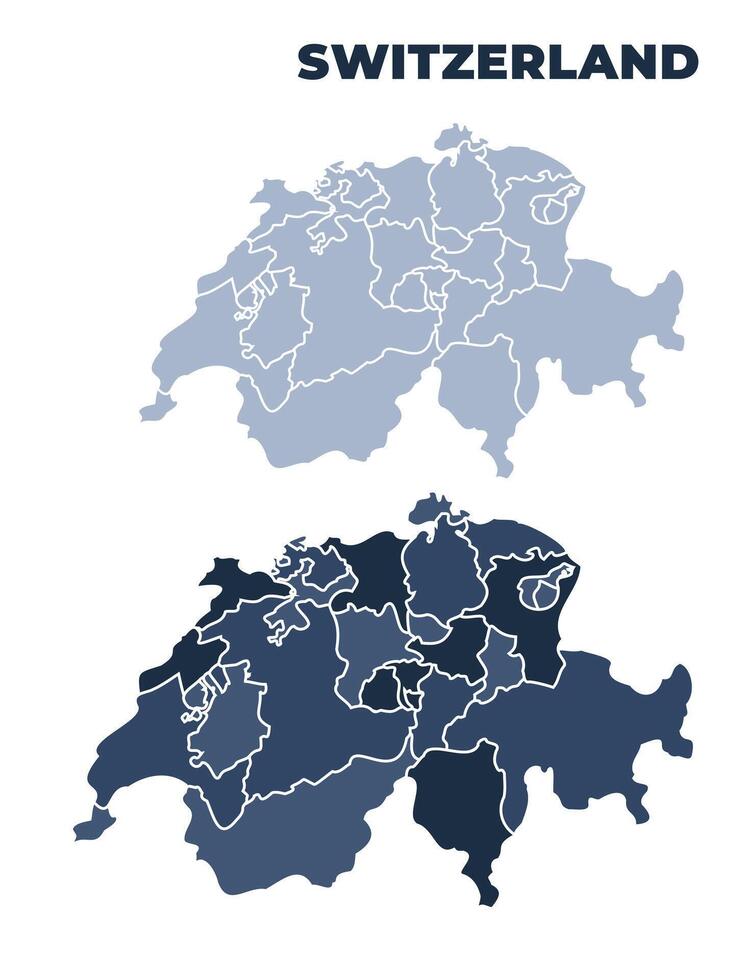 Switzerland political map with states border outline vector