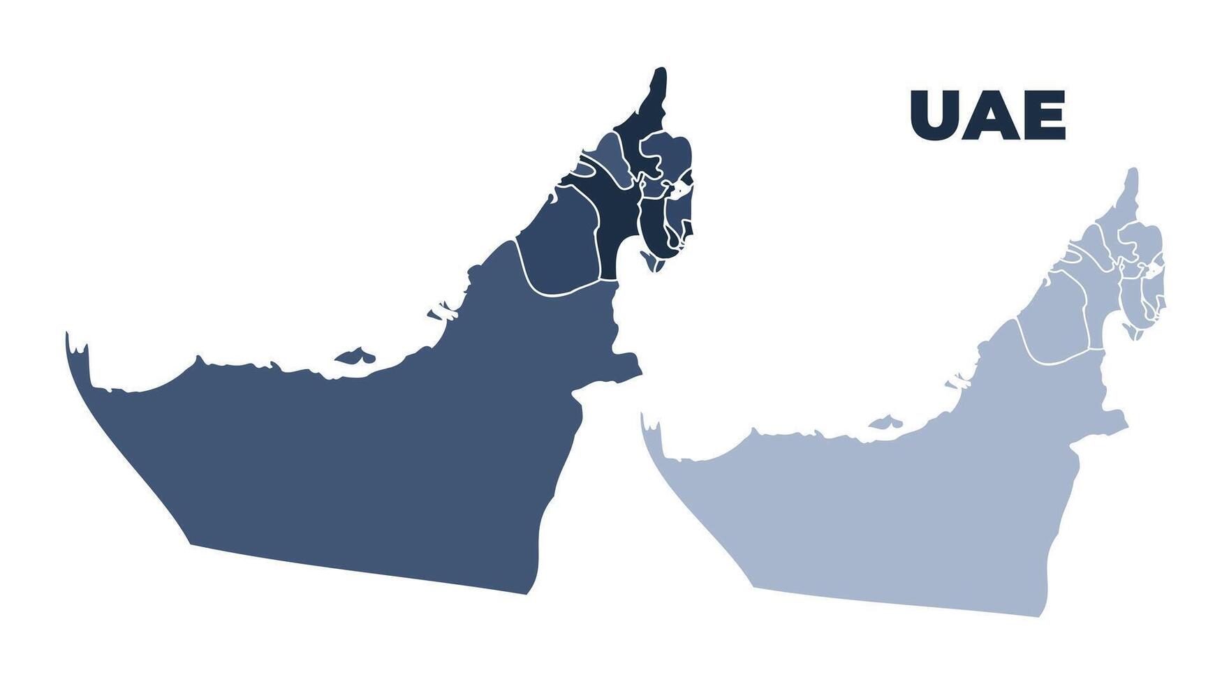 United Arab Emirates political map with states border outline vector