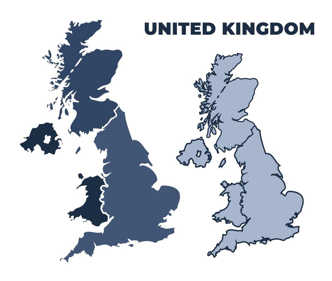 United Kingdom political map with states border outline vector