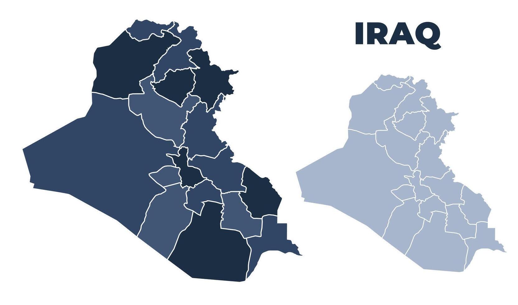 Iraq political map with states border outline vector