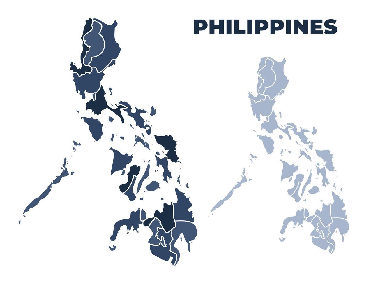 Philippines political map with states border outline vector