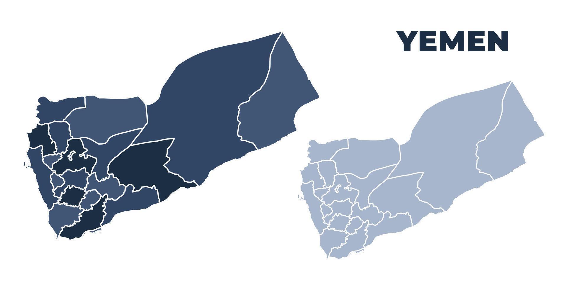 Yemen political map with states border outline vector