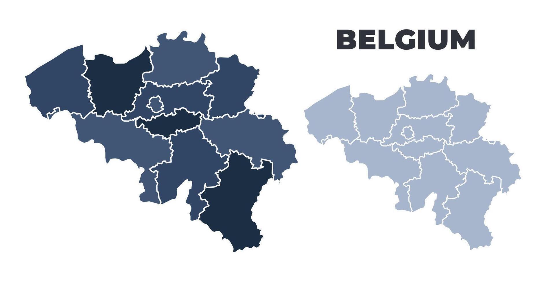 Belgium political map with states border outline vector