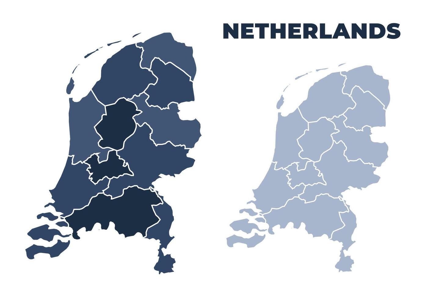 Netherlands political map with states border outline vector