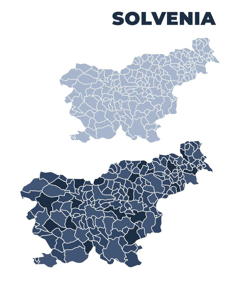 Slovenia political map with states border outline vector