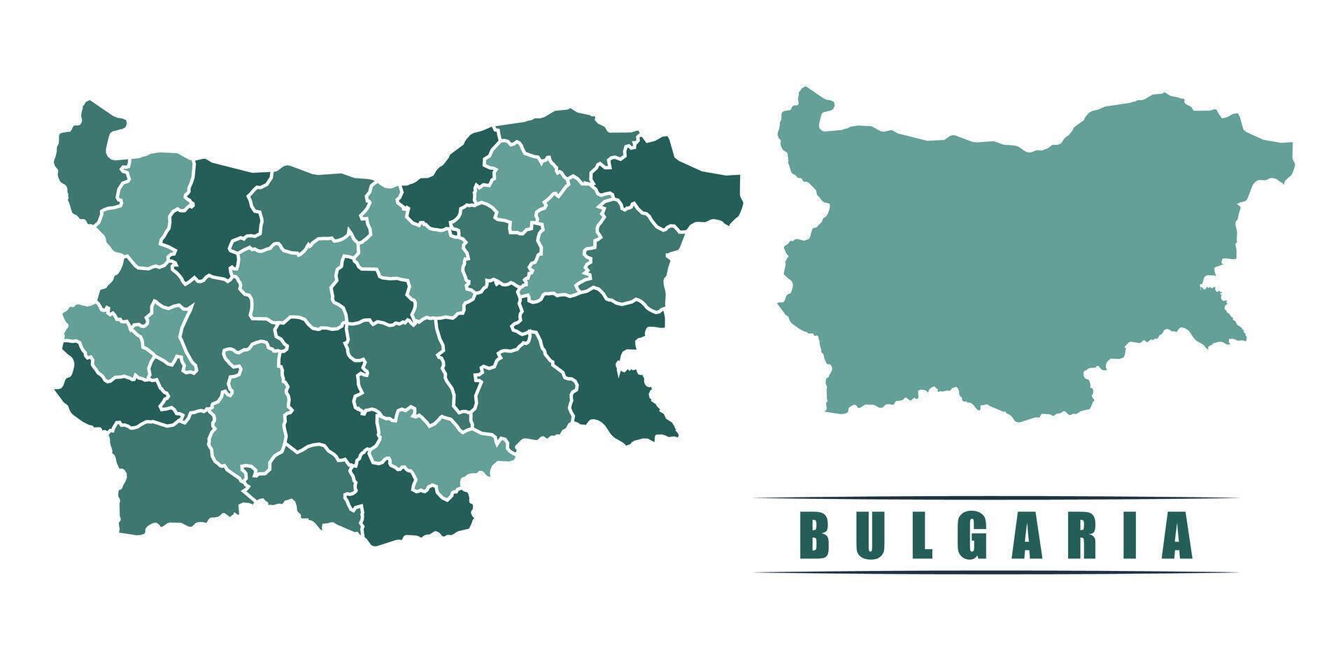 Bulgaria simple flat political map with states border vector
