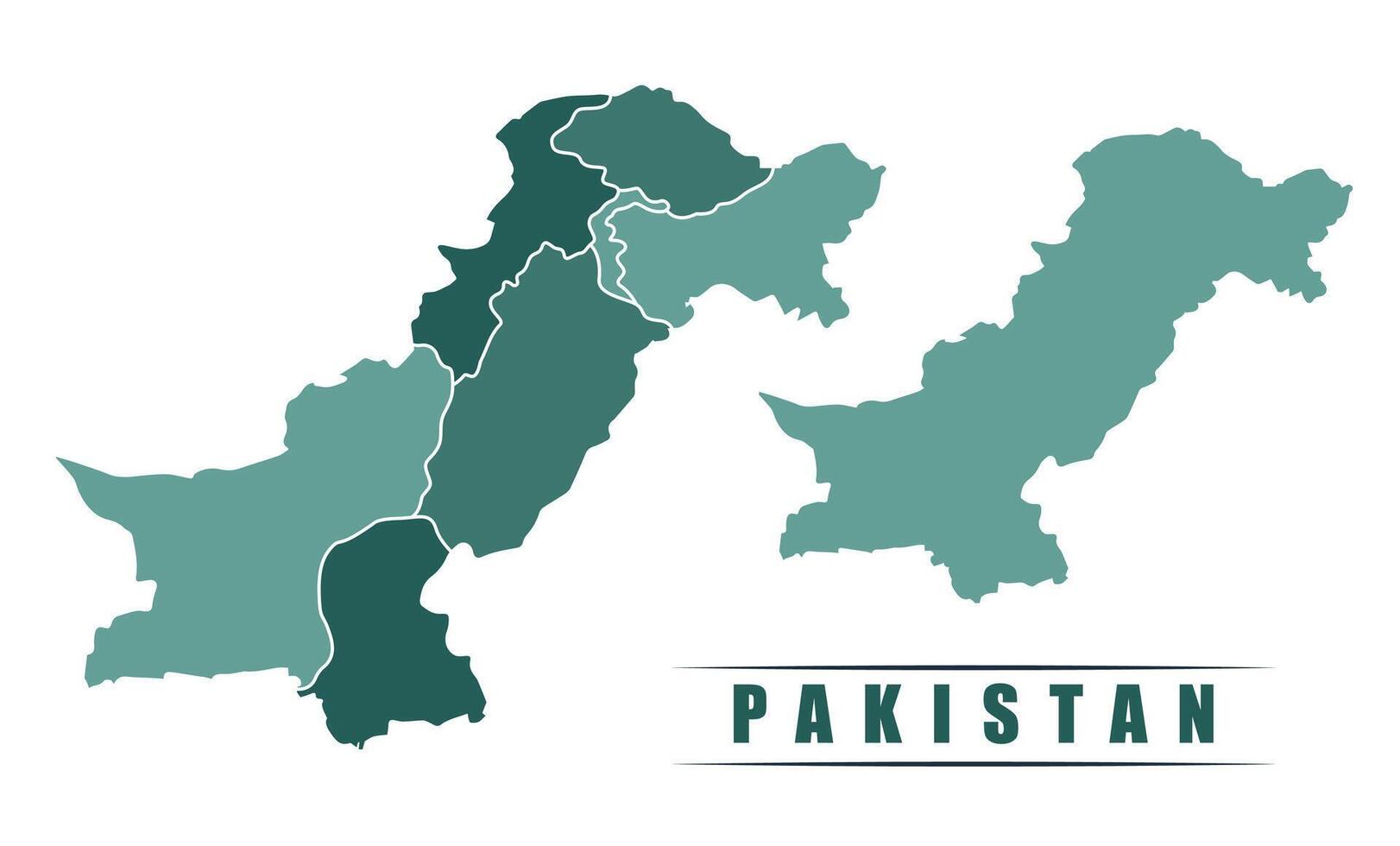 Pakistan simple flat political map with states border vector