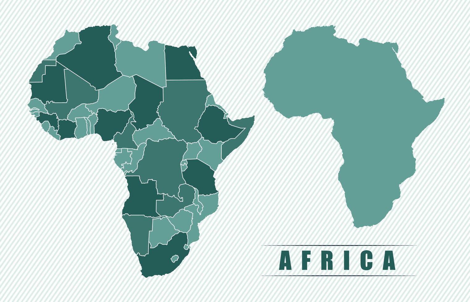 Africa simple flat political map with states border vector