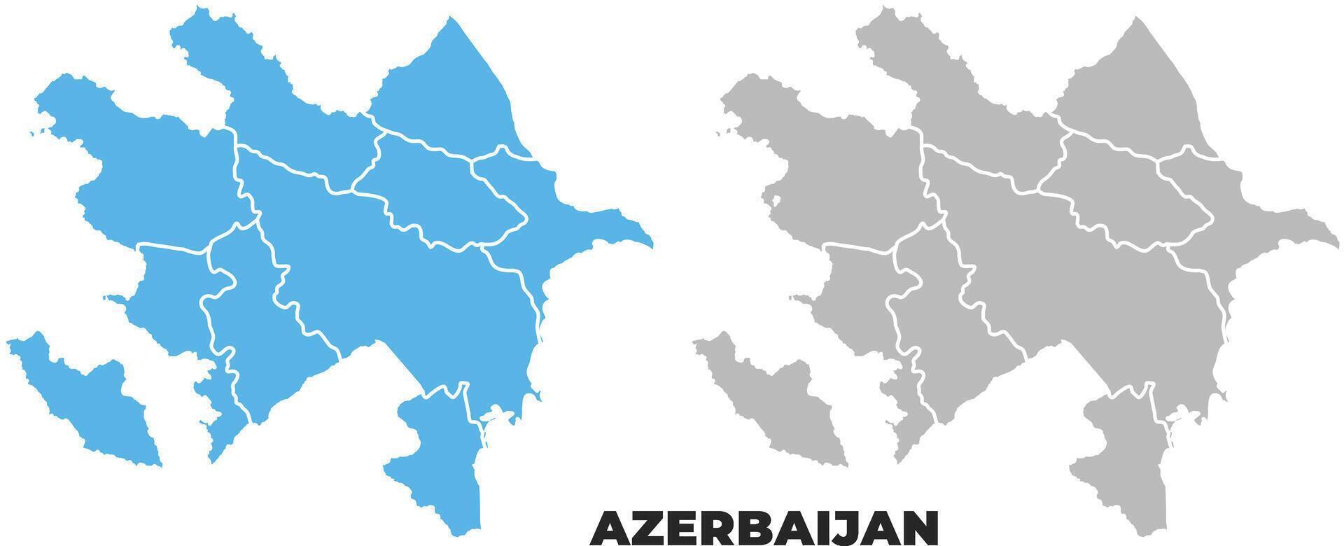 Azerbaijan simple maps flat illustration vector