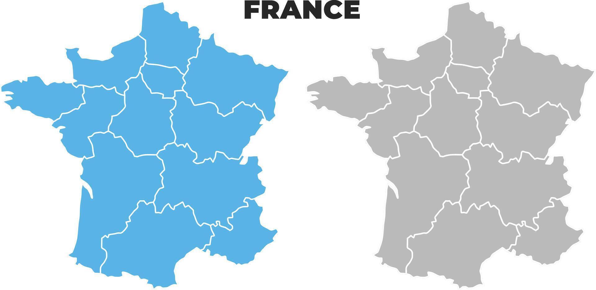 France simple maps flat illustration vector