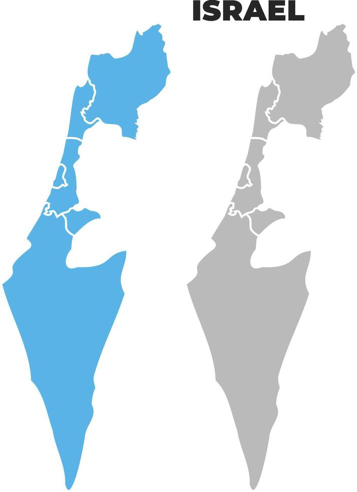 Israel simple maps flat illustration vector