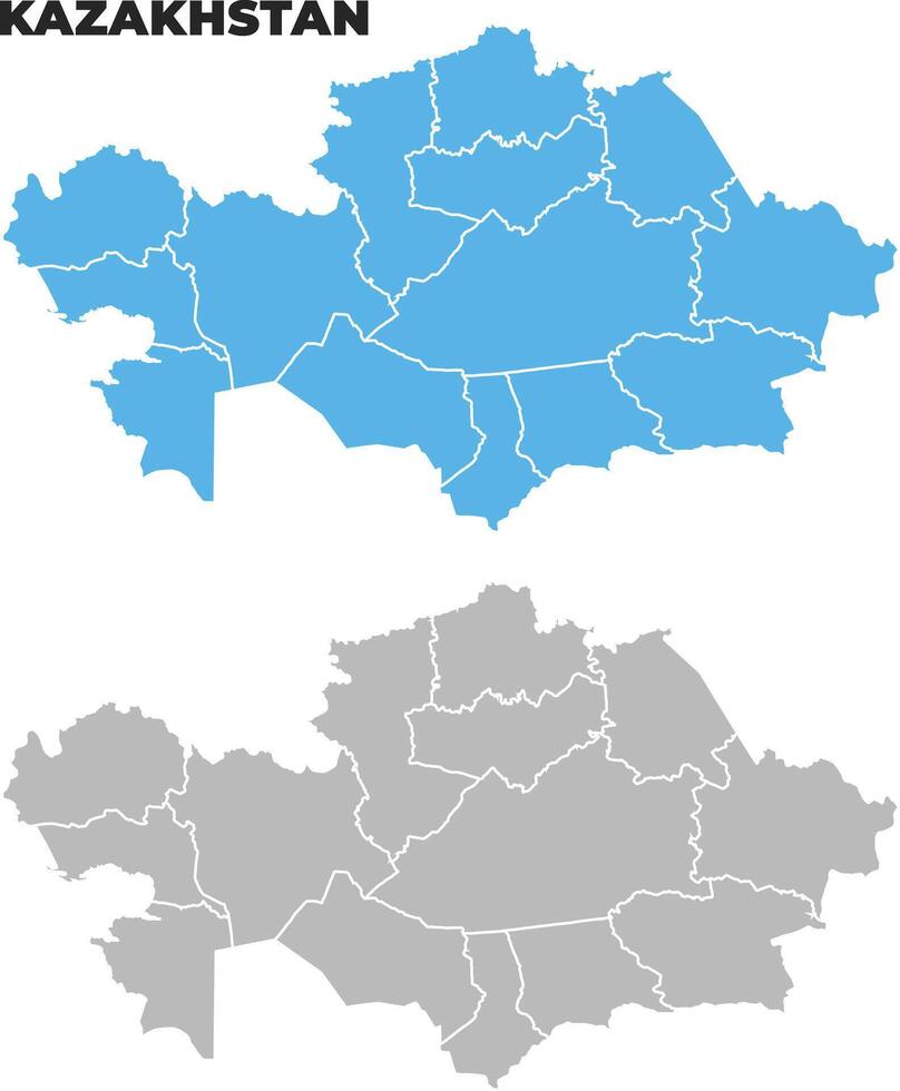 Kazakhstan simple maps flat illustration vector