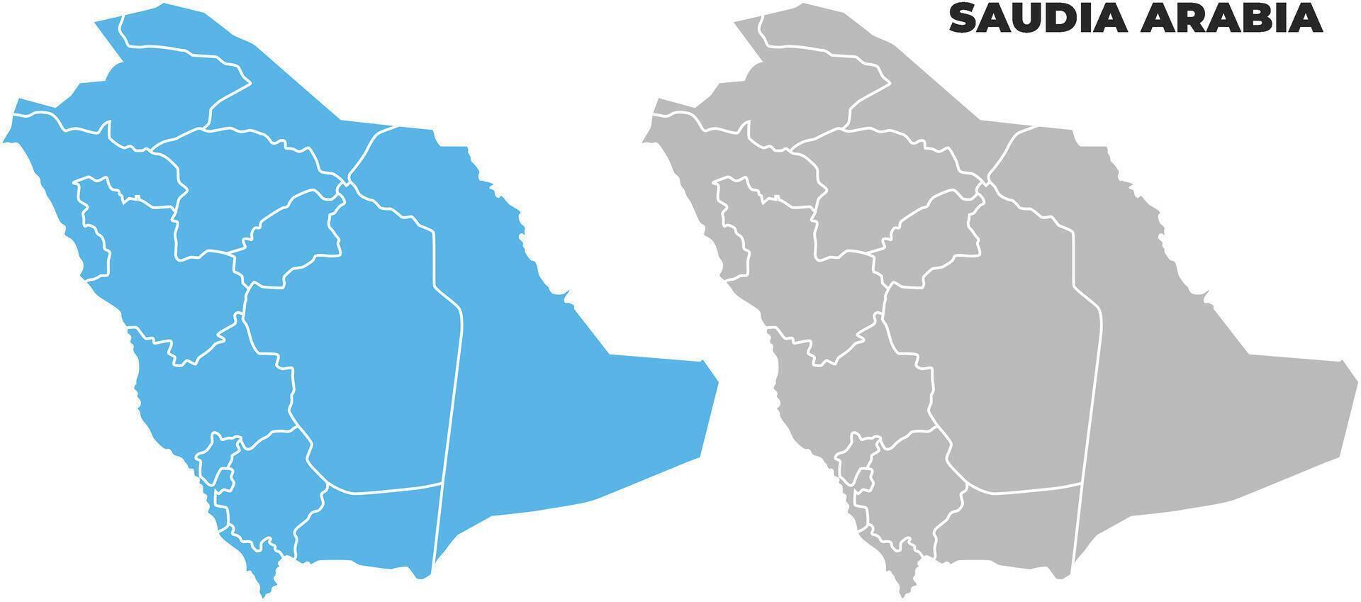 Saudi Arabia simple maps flat illustration vector
