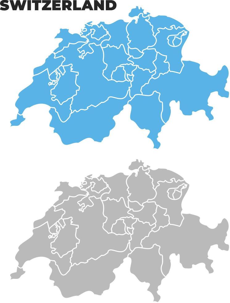 Switzerland simple maps flat illustration vector