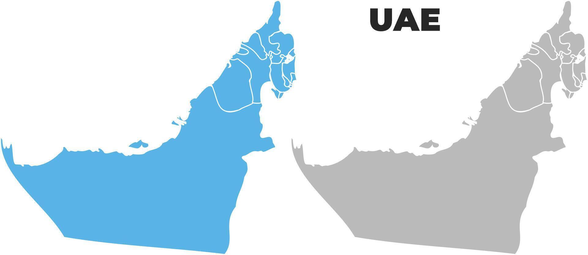 United Arab Emirates simple maps flat illustration vector