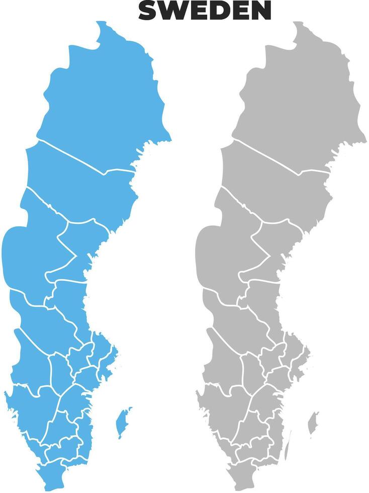 Sweden simple maps flat illustration vector