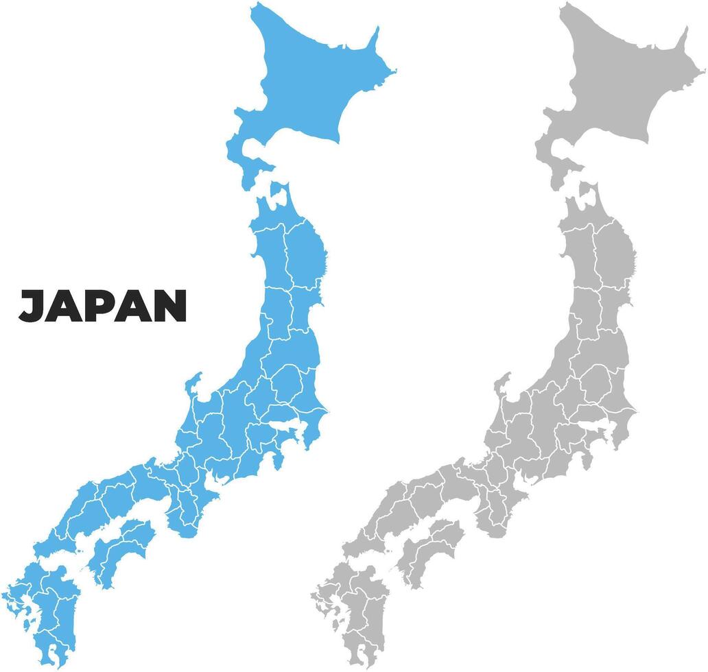 Japan simple maps flat illustration vector