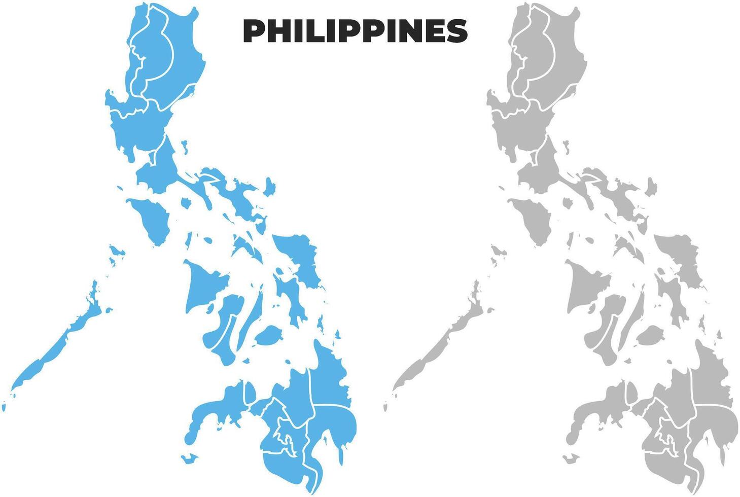 Philippines simple maps flat illustration vector