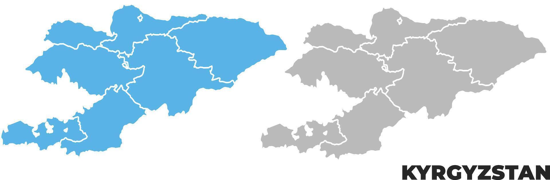 Kyrgyzstan simple maps flat illustration vector