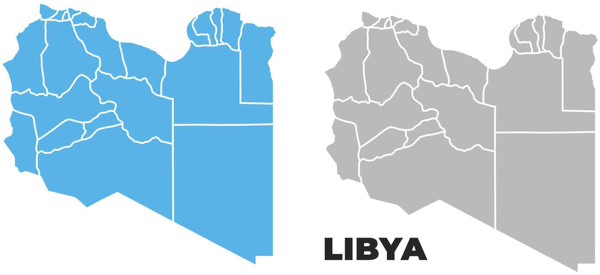 Libya simple maps flat illustration vector