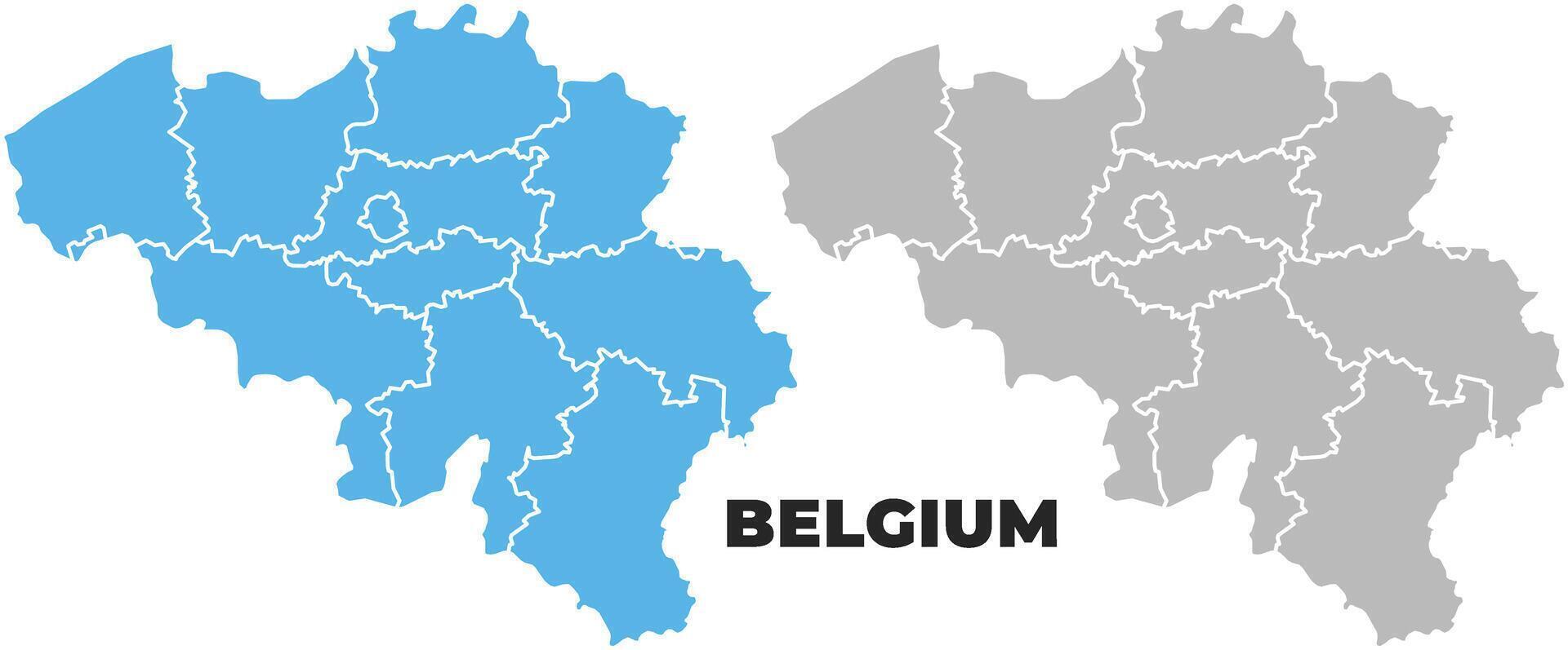 Belgium simple maps flat illustration vector