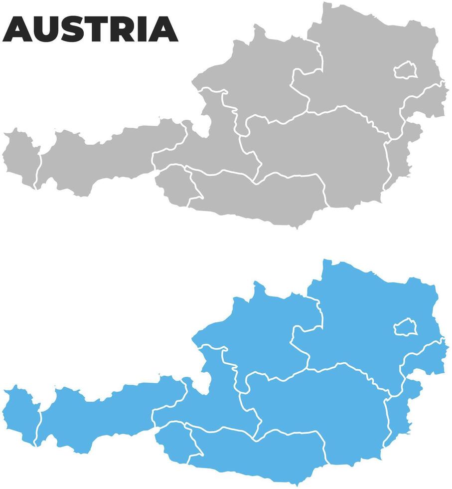 Austria simple maps flat illustration vector