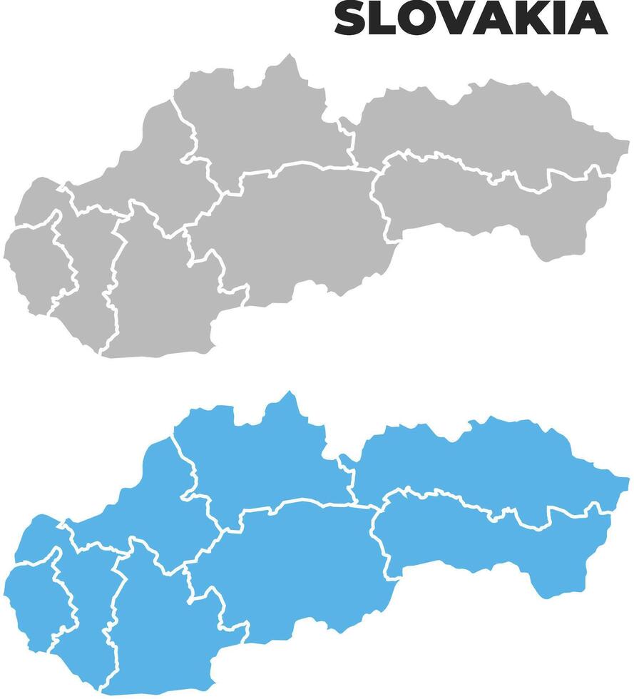 Slovakia simple maps flat illustration vector