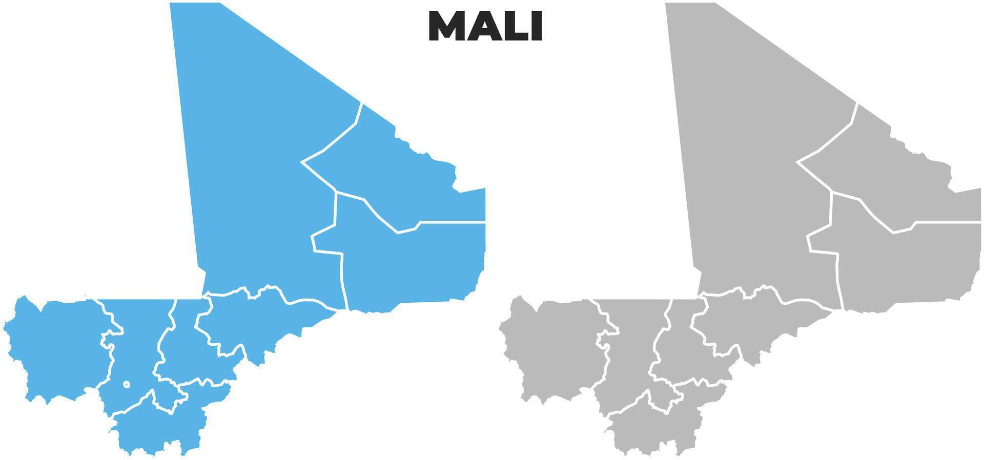 Mali simple maps flat illustration vector