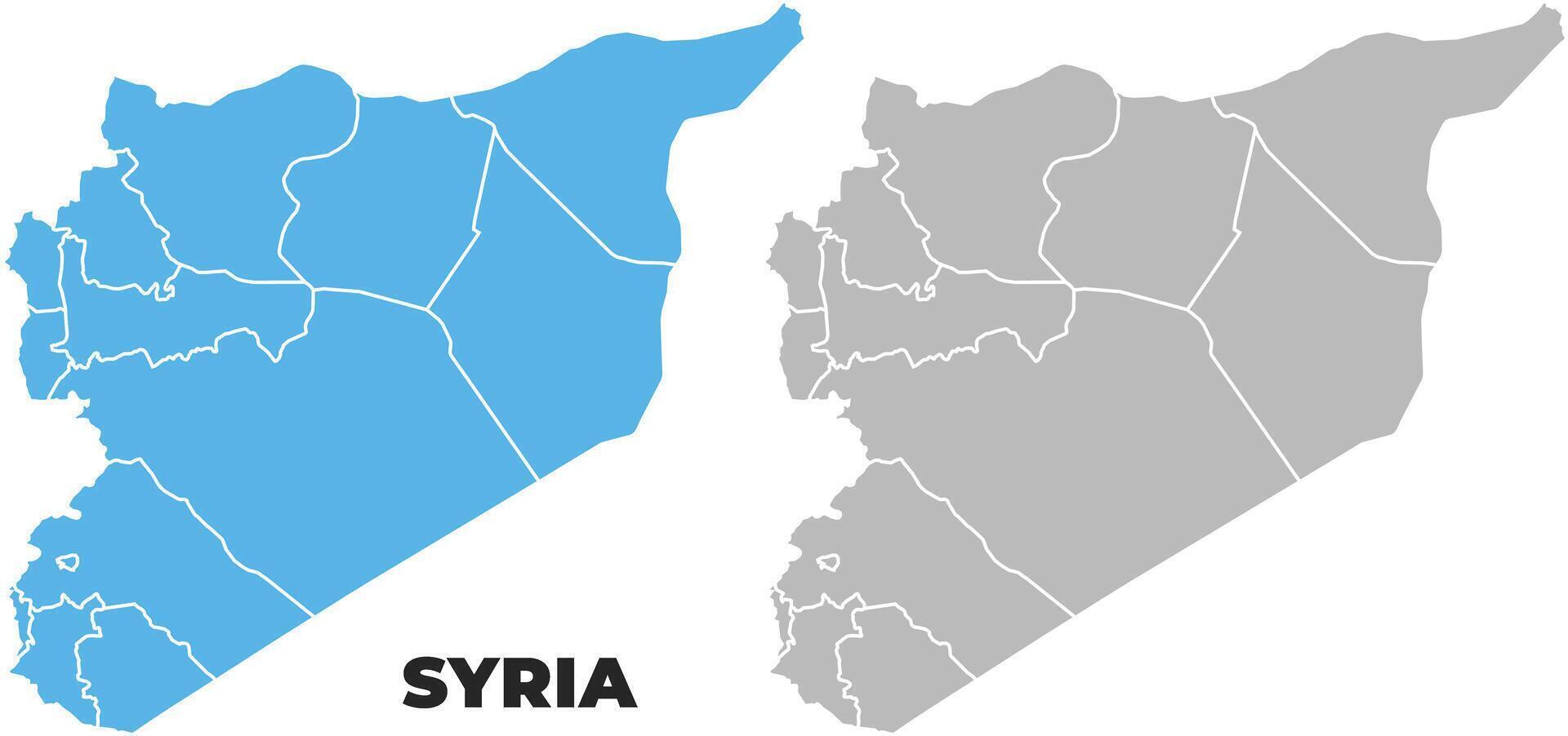 Syria simple maps flat illustration vector