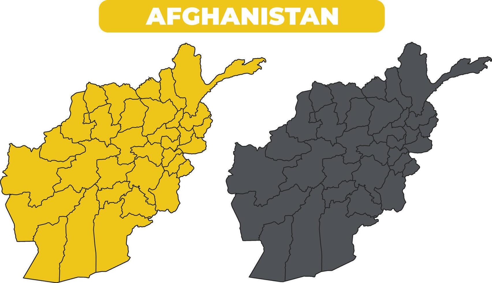 Afghanistan outline illustration map set vector