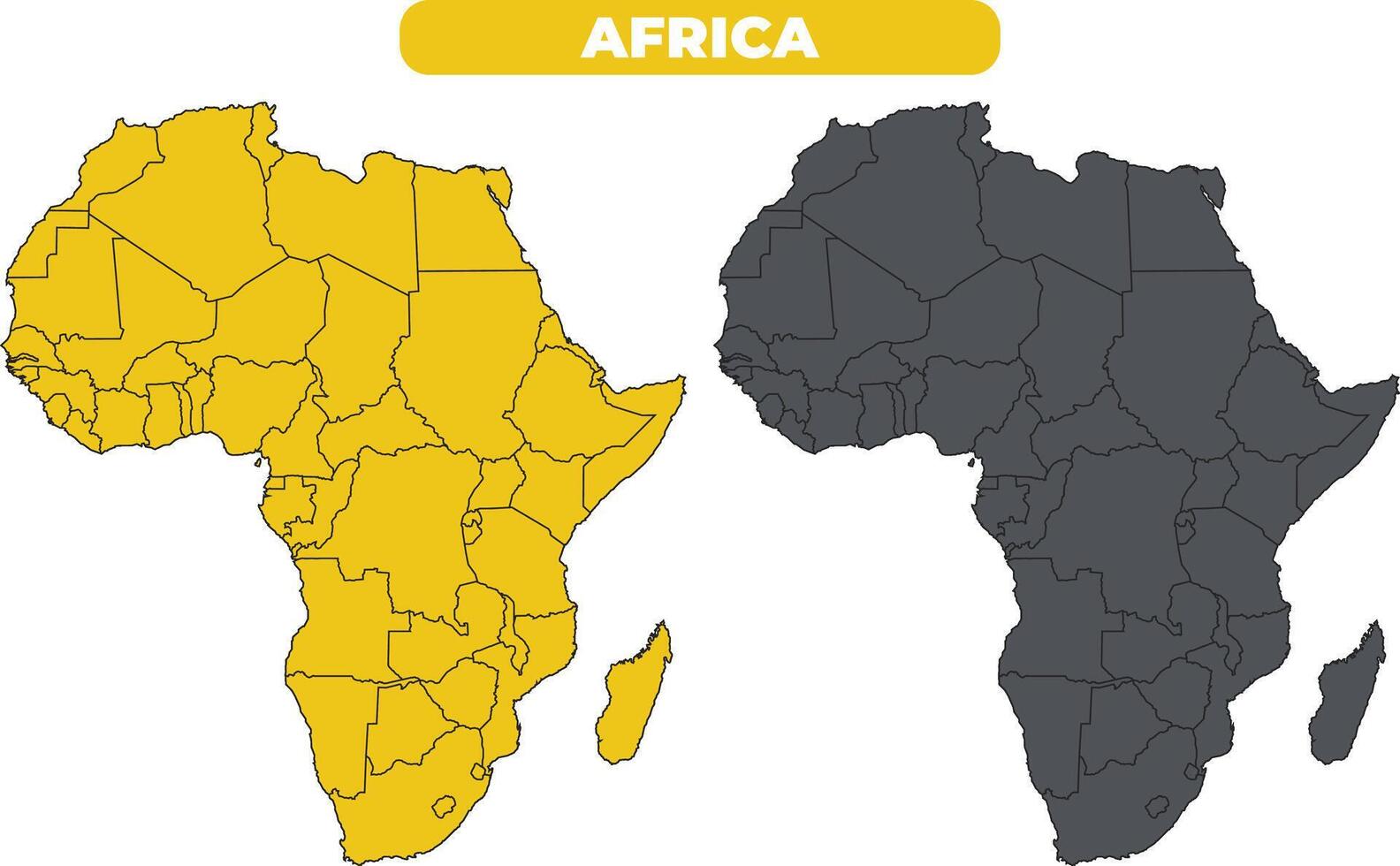 Africa outline illustration map set vector