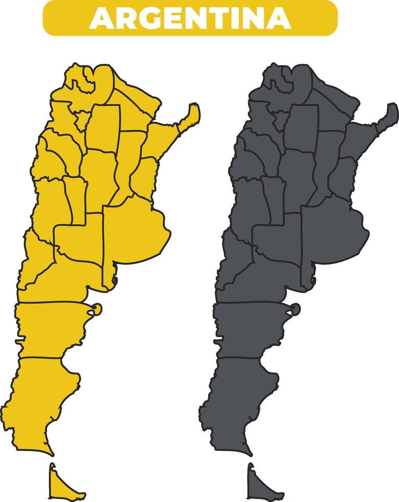 Argentina outline illustration map set vector