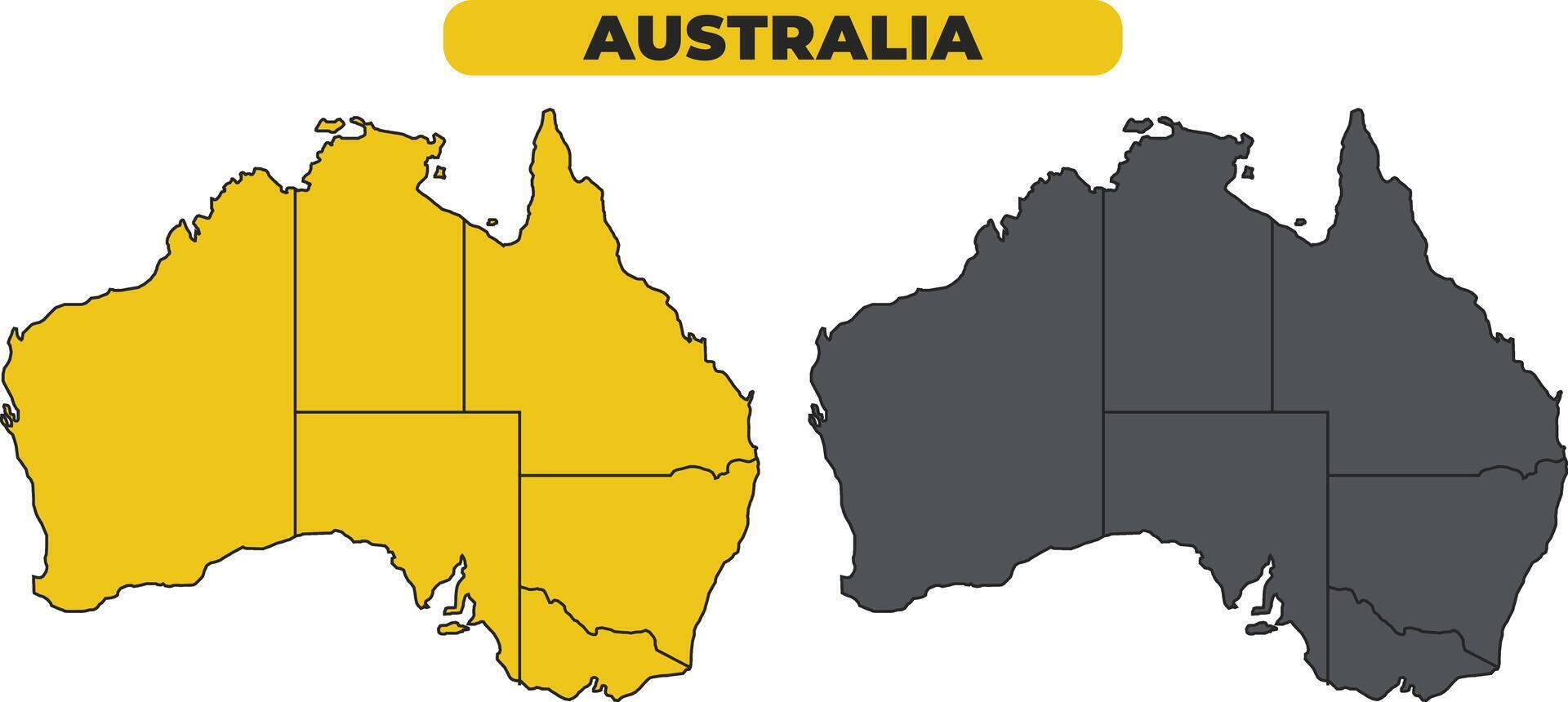 Australia outline illustration map setVector Australia outline illustration map set vector