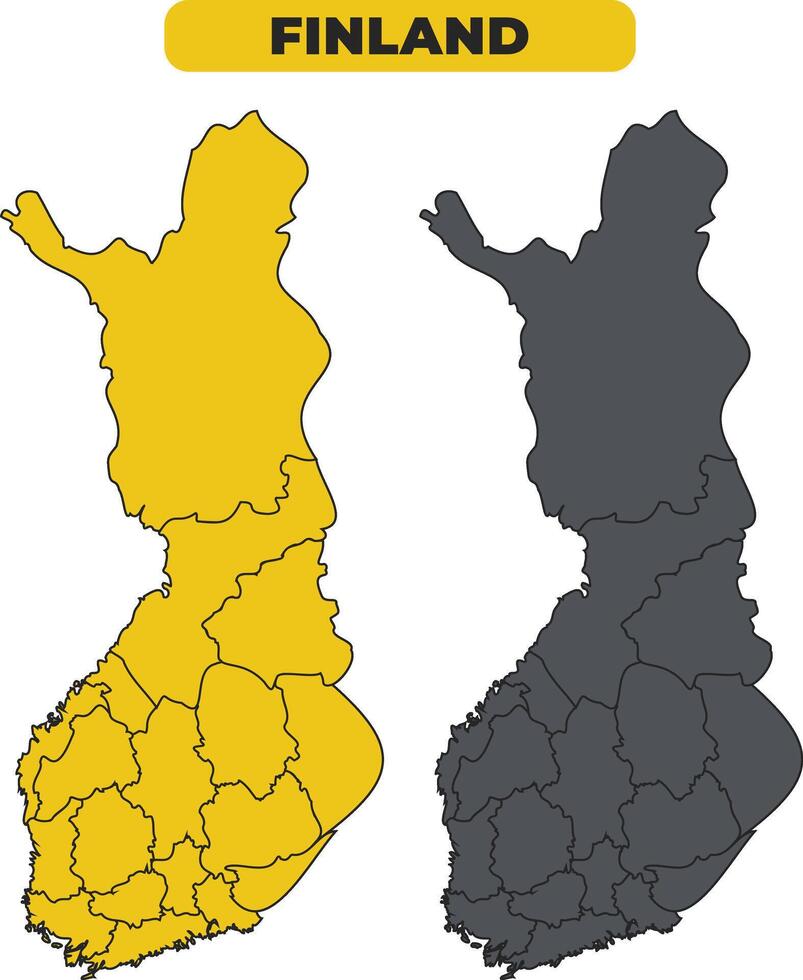 Finland outline illustration map set vector