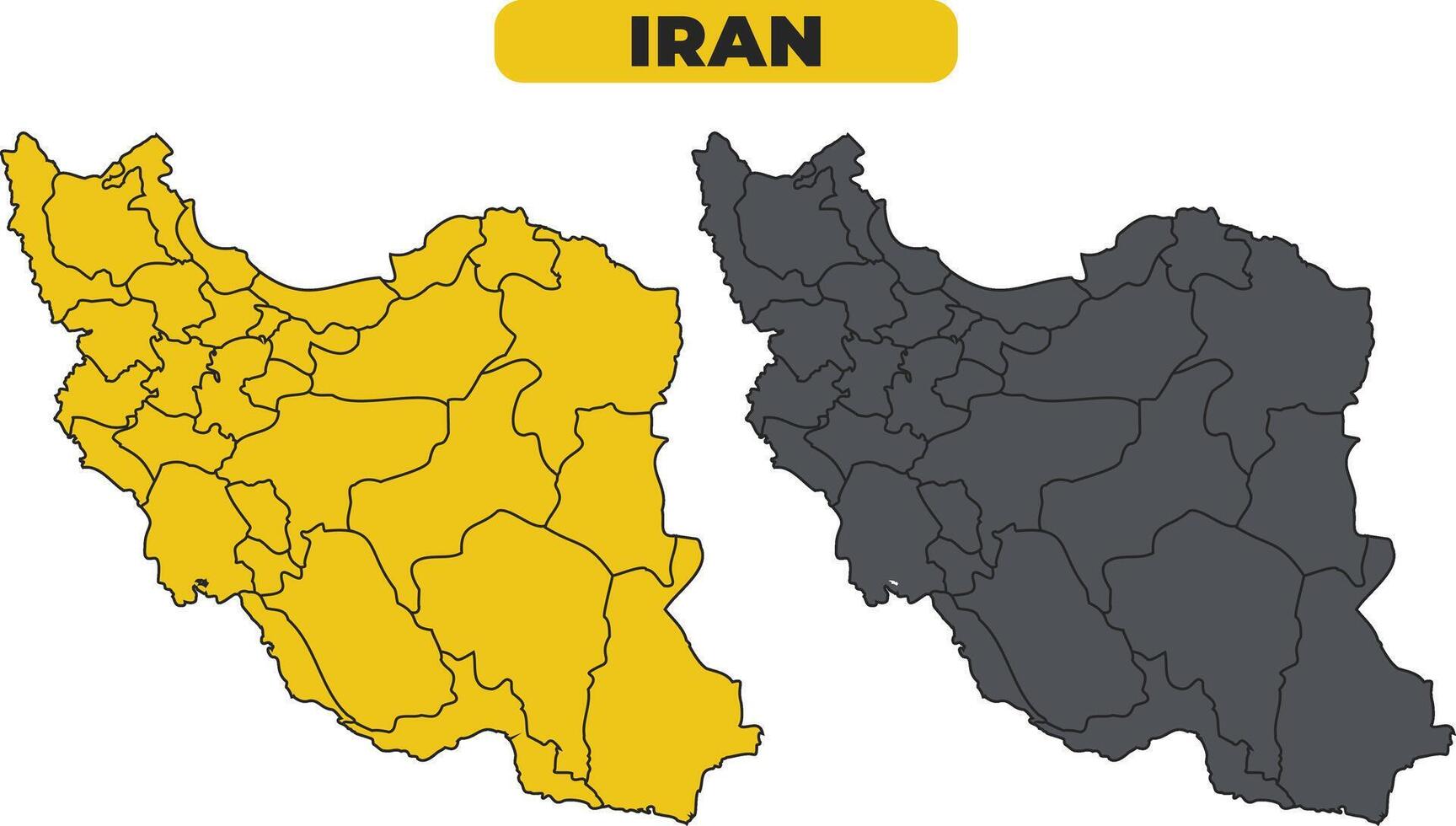 Iran outline illustration map set vector