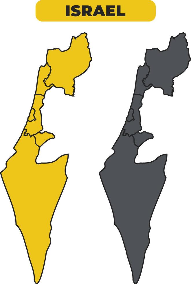 Israel outline illustration map set vector