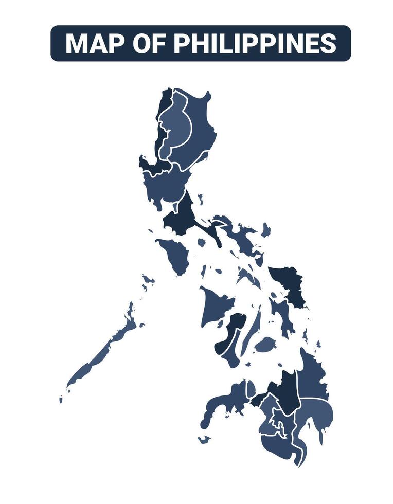 Map of Philippines political map regions illustration vector