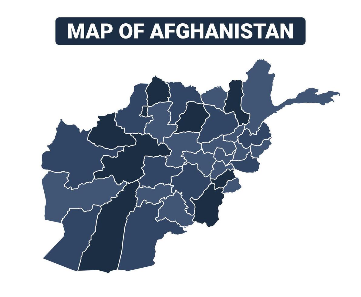 Map of Afghanistan political map regions illustration vector