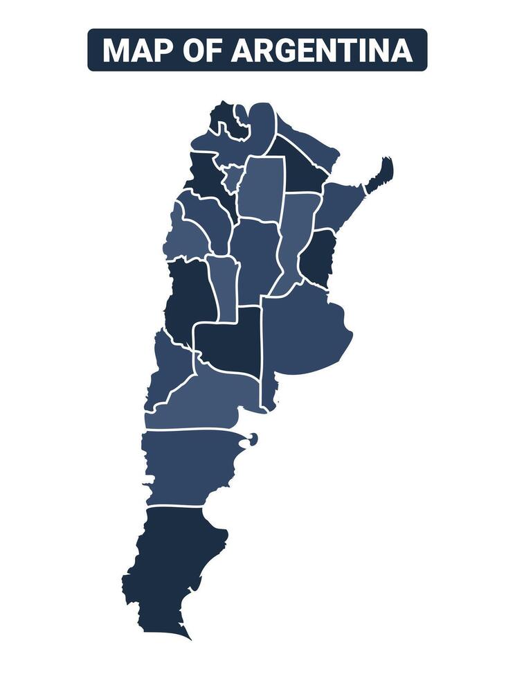 Map of Argentina political map regions illustration vector